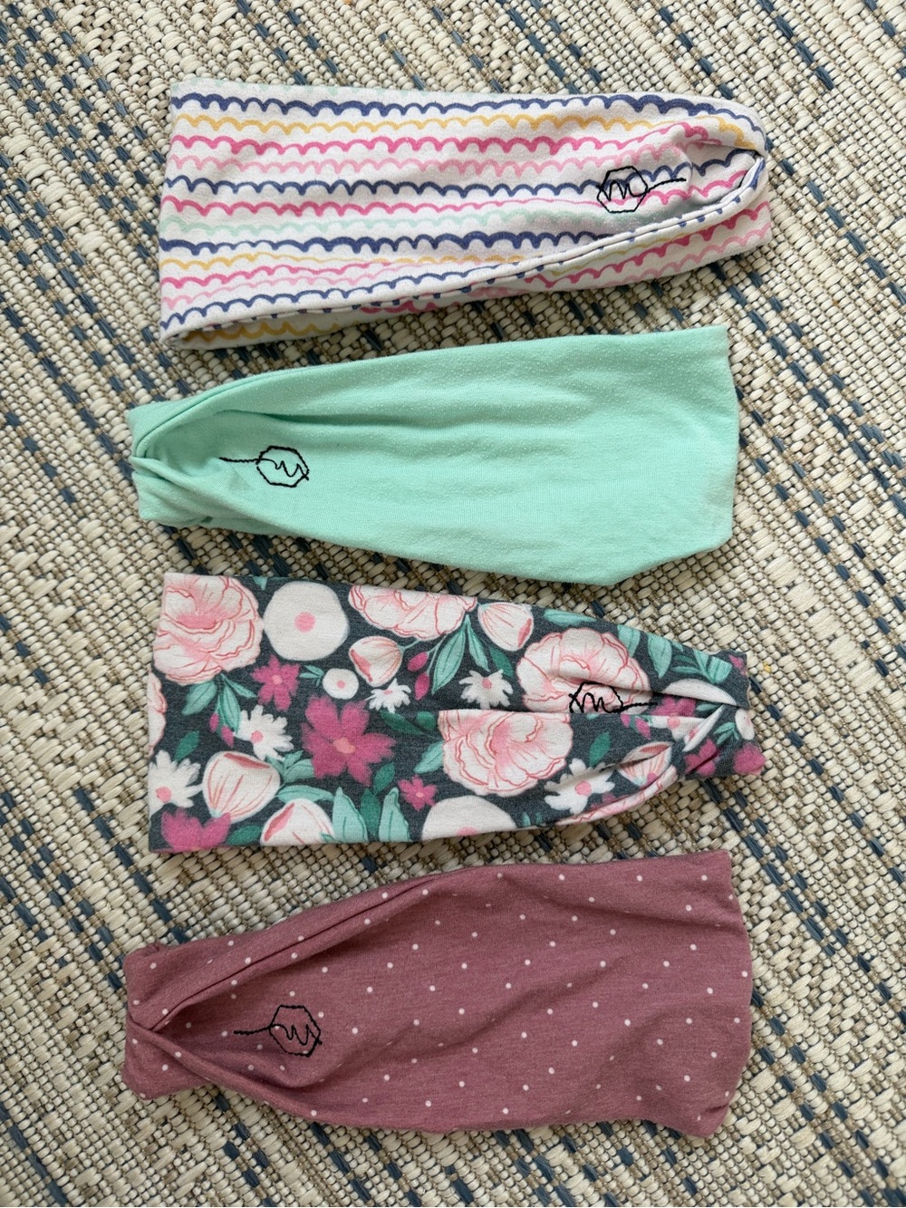 Maven Thread Twist Headbands 4pc Bundle Floral Workout